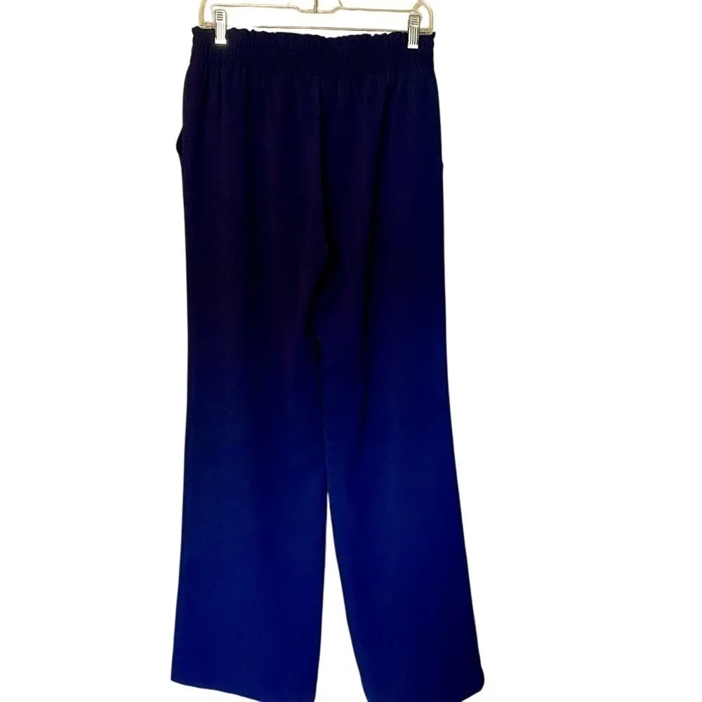 Michael Kors Blue Tie Waist Wide Leg Trouser Dress Pants
